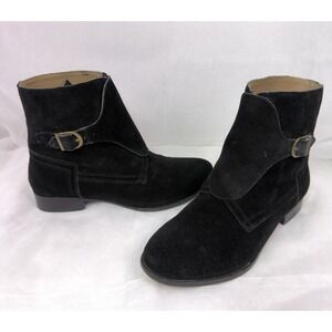 Candela Womens 8.5 Black Suede Jodhpur Ankle Boots Made In Italy Leather Sole